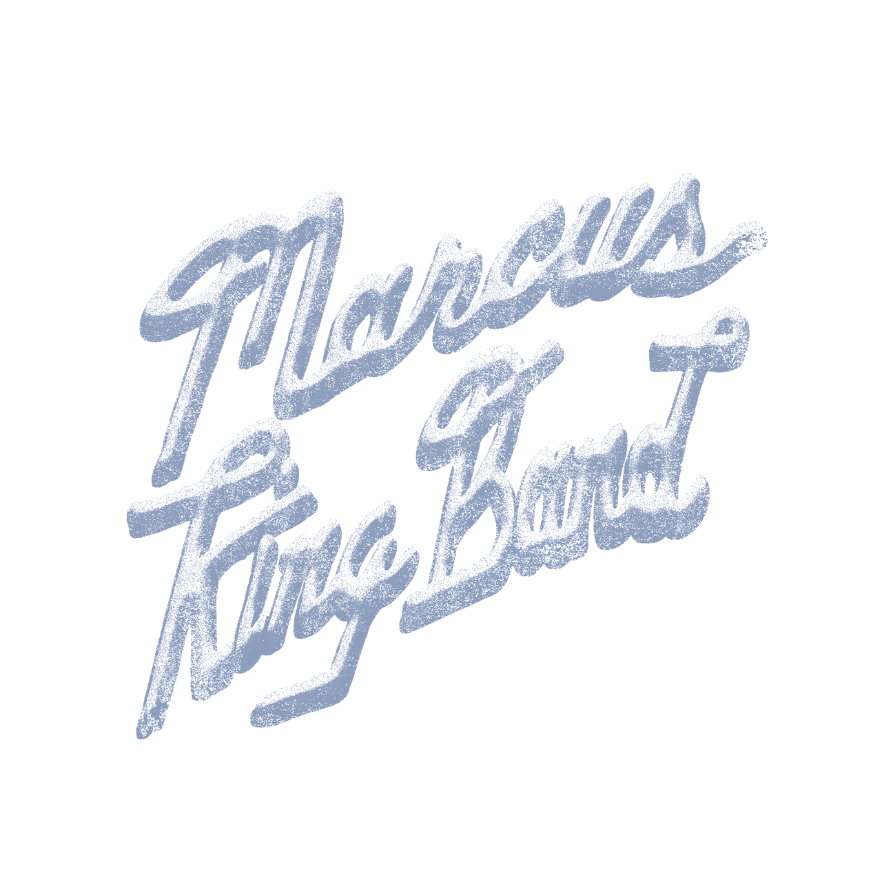 Text 'Marcus King Band' in a stylized font on a white background