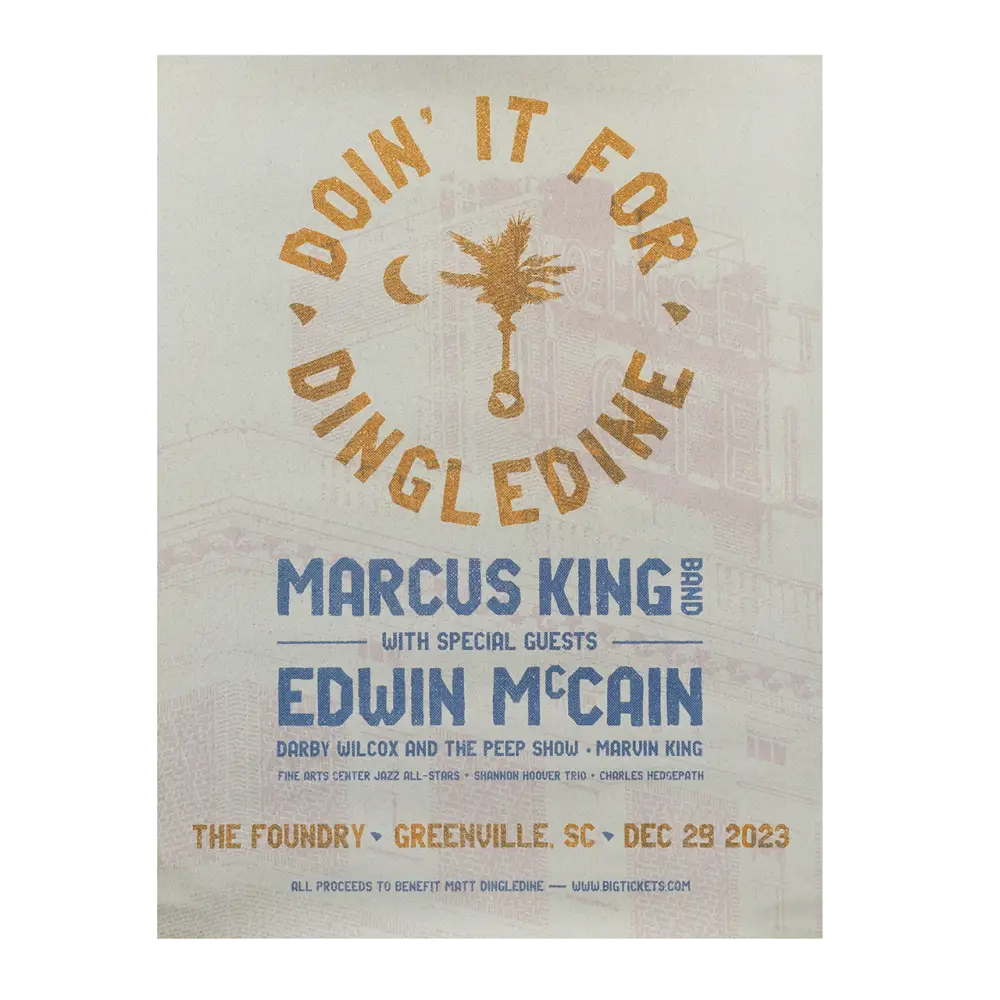 Concert poster for Marcus King Band with Edwin McCain as special guest.