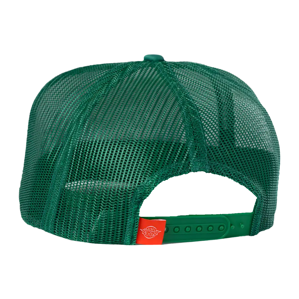 Green mesh trucker hat.