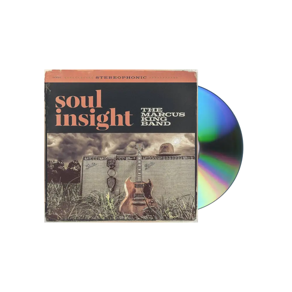 Soul insight album by the marcus king band, featuring a vintage-style cover with sepia-toned imagery of an electric guitar and amplifier in grassy field.