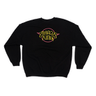 Black sweatshirt with colorful ’Marcus King’ logo on the front.