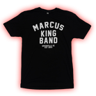 Black t-shirt with ’MARCUS KING BAND’ printed in white text.