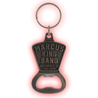 Bottle opener keychain featuring ’Marcus King Band’ text and ’Greenville SC Est. 2013’’ engraving.