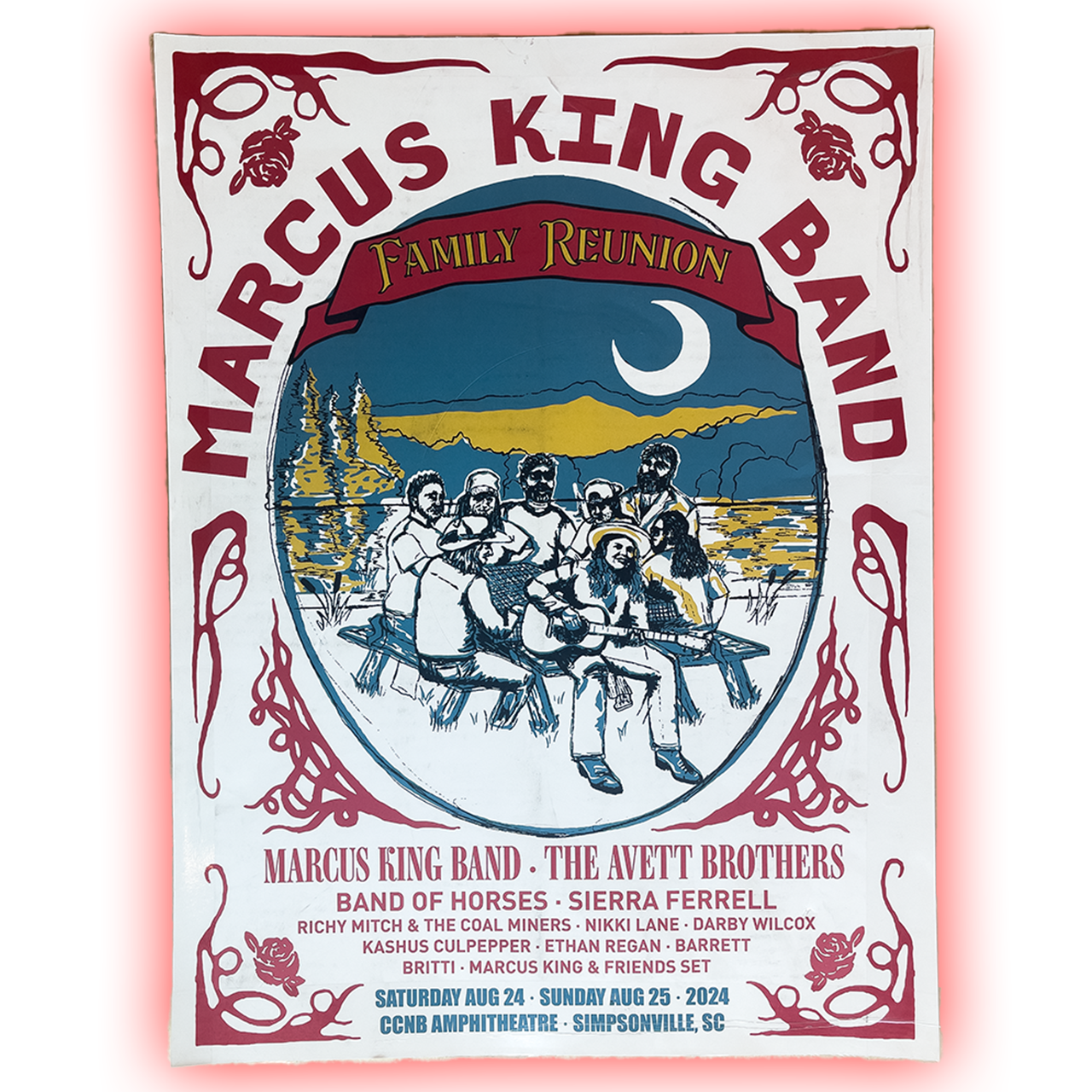 Concert poster for Marcus King Band’s Family Reunion event featuring multiple artists.