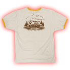 T-shirt with a national park-themed design featuring trees, mountains, and the text ’Marcus King National Park’.