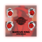 Album cover for ’Mood Swings’ by Marcus King featuring cartoon emotion faces.