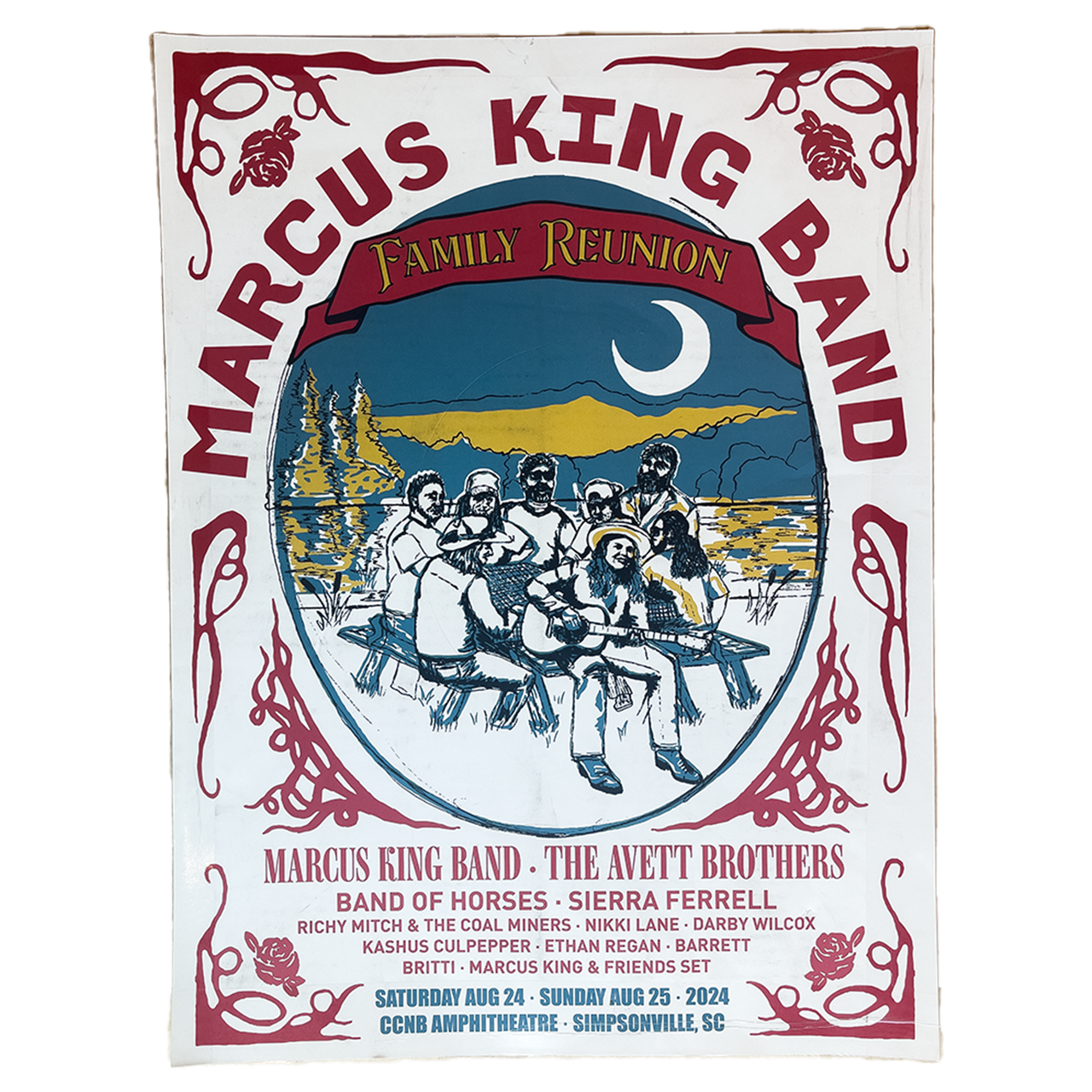 Concert poster for Marcus King Band’s Family Reunion event featuring multiple artists.