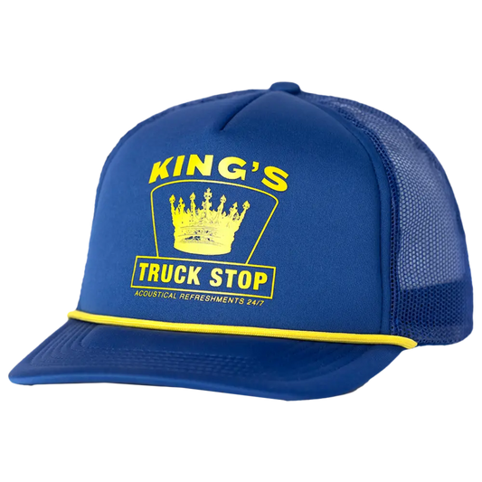 Blue trucker hat.