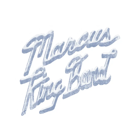 Text 'Marcus King Band' in a stylized font on a white background