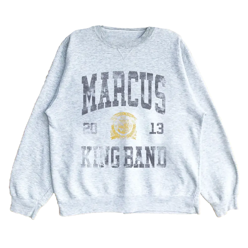 Gray crewneck sweatshirt.