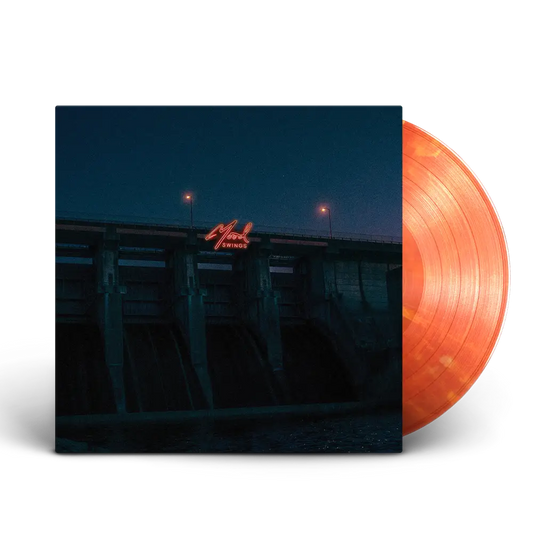 Orange vinyl record album.