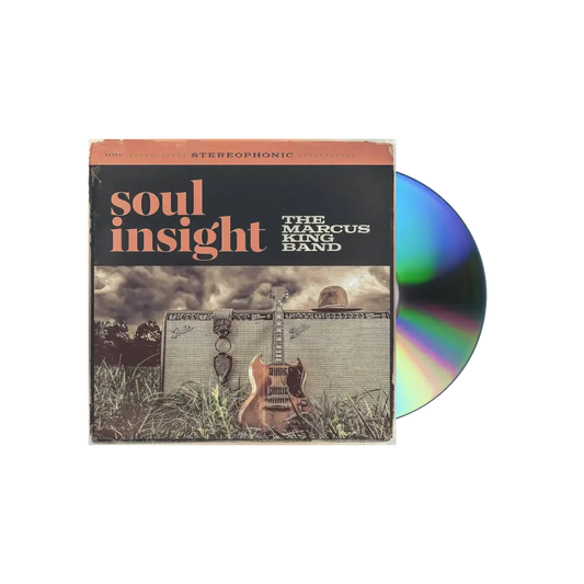 Soul insight album by the marcus king band, featuring a vintage-style cover with sepia-toned imagery of an electric guitar and amplifier in grassy field.