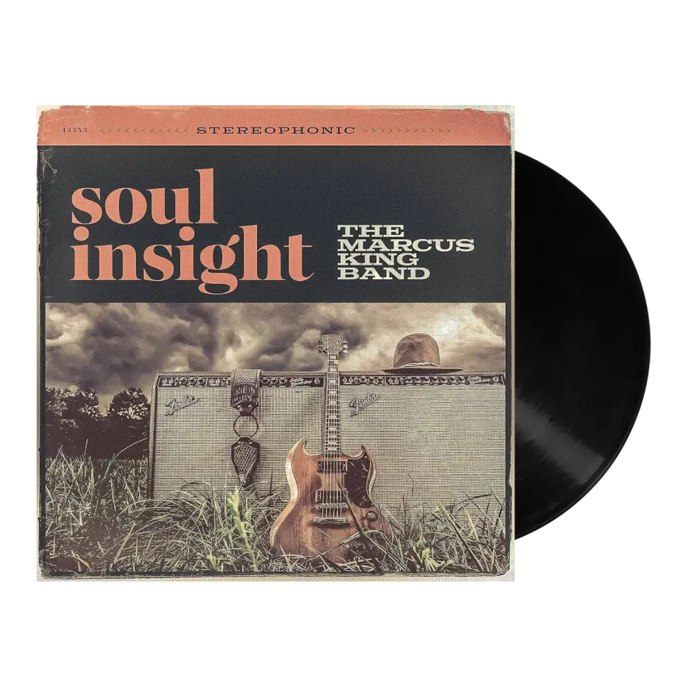 Soul insight vinyl record by the marcus king band, featuring a vintage-style album cover with an electric guitar and amplifier in sepia-toned tones.