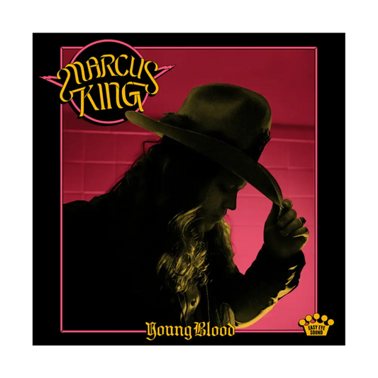 Album cover for ’Young Blood’ by Marcus King, featuring a silhouetted figure in a hat.